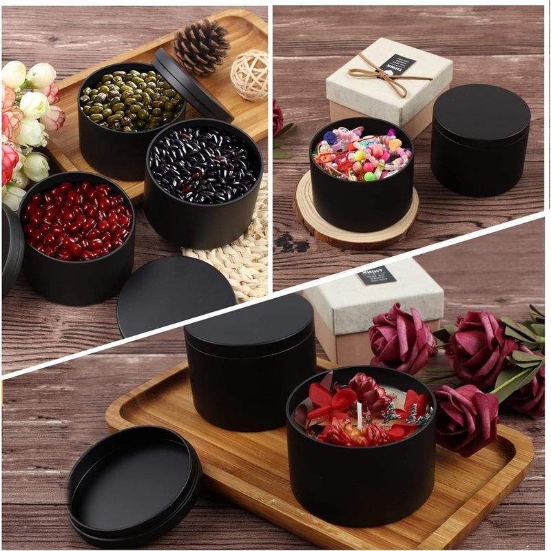 Metal Tin Lid 4Oz - B03C-24個入りキャンドル缶（蓋付き）、金属製キャンドル容器 4オンス