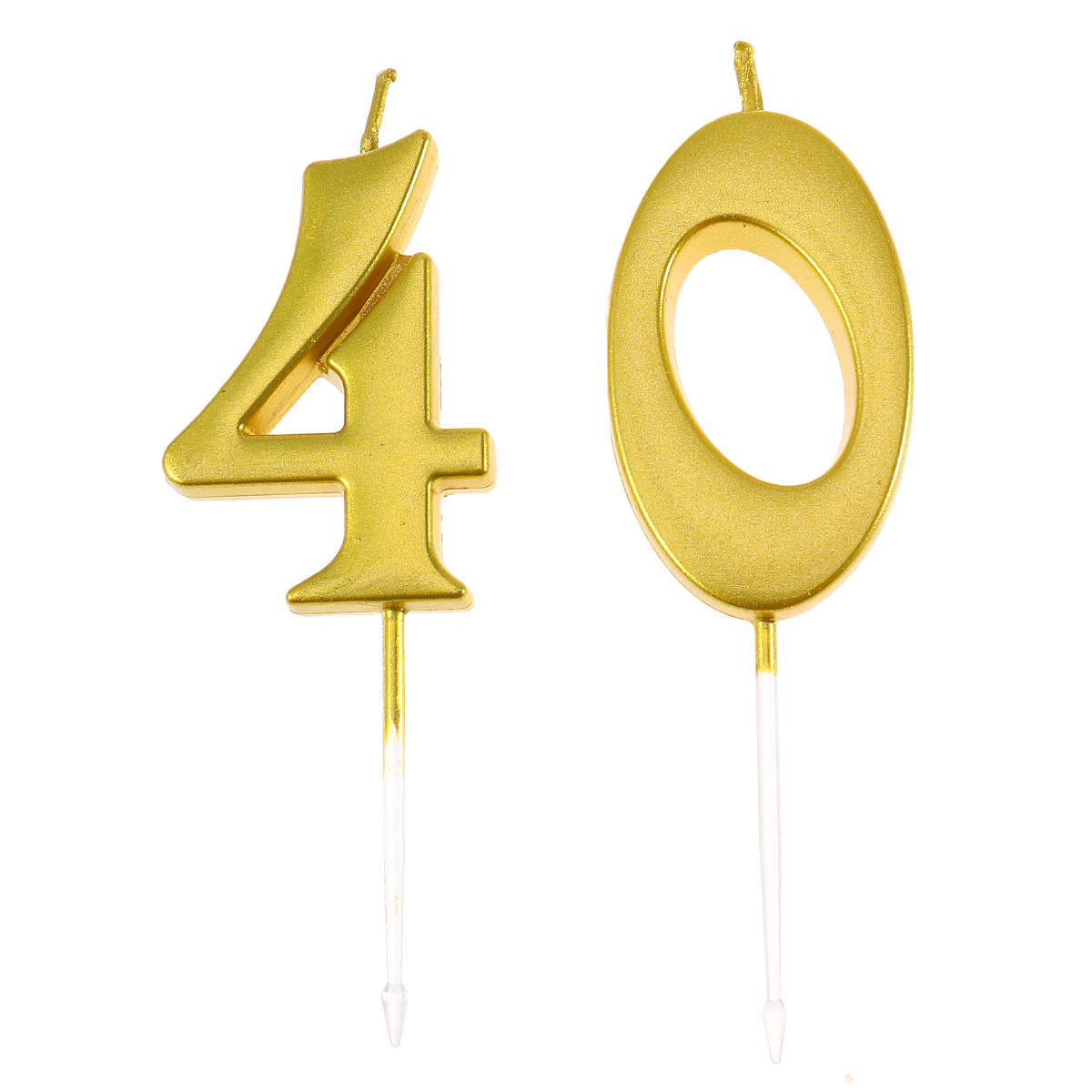 安全なエコパラフィン製の金色の数字「40」のバースデーキャン - Candle Supplies Free Shipping のレビューと価格