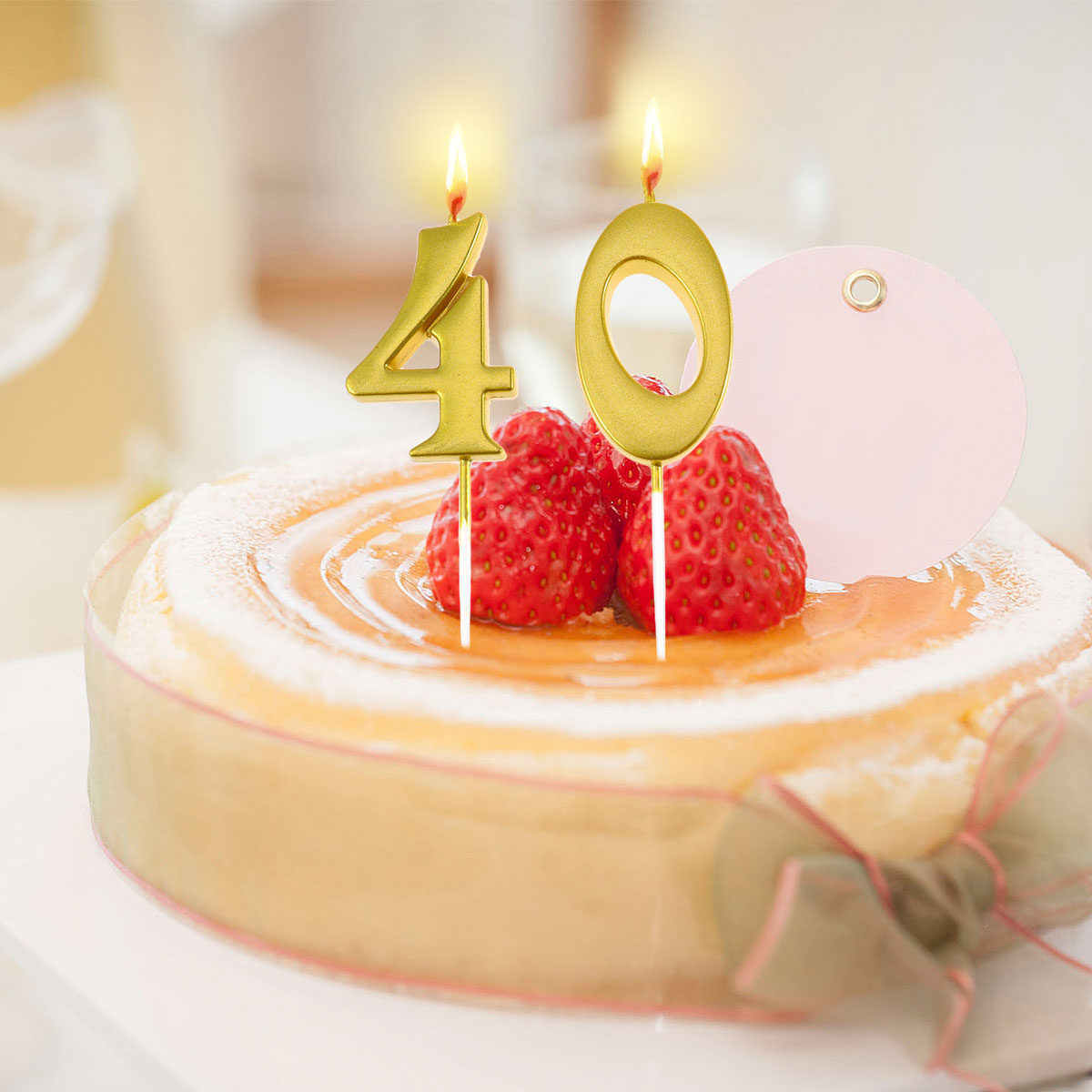 安全なエコパラフィン製の金色の数字「40」のバースデーキャン - Candle Supplies Free Shipping のレビューと価格