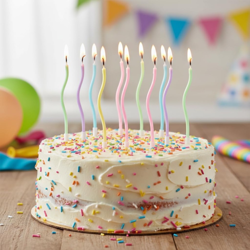 レインボースパイラルバースデーケーキキャンドル12個セット（ - Candle Supplies Free Shipping のレビューと価格