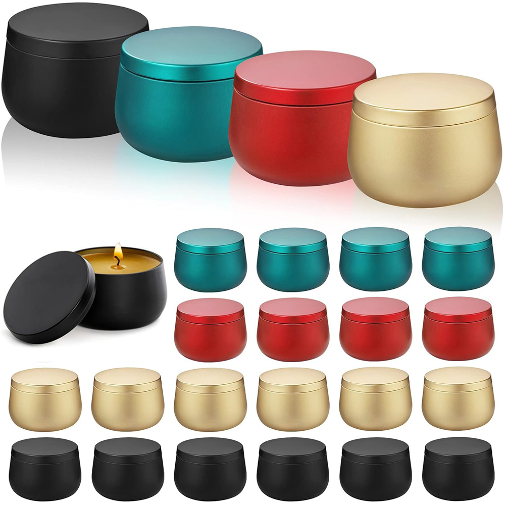 ふた付きキャンドルコンテナ、キャンドル作り用キャンドルジャー - Metal Tin Lid 4Oz のレビューと価格